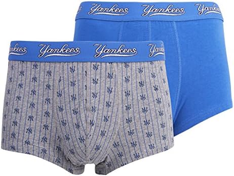 Mens Crop Boxer Trunks 2 Pack Navy Grey Marl