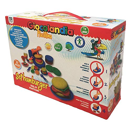 MC SRL Set Hamburger plastilina 23 PCS, Multicolore, GL0012