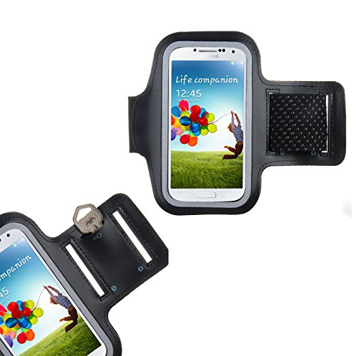 Bestwe Samsung Galaxy S5 Schwarz Neoprene Sports Jogging Armband Tasche Oberarmtasche Schutz Hülle Etui Case (Samsung Galaxy S4) - 2