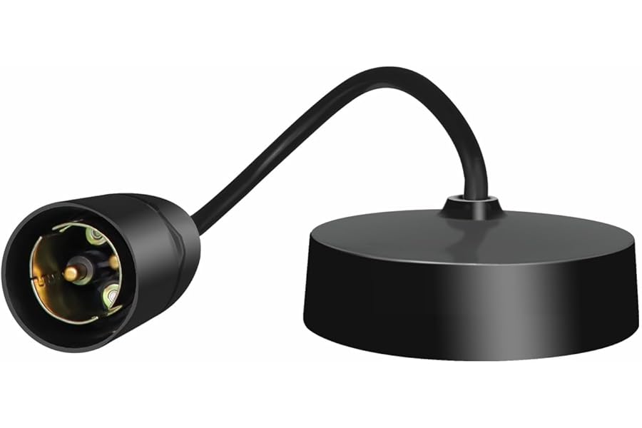 Caldarax Ceiling Pendant Light Fitting, B22 Lamp Holder, 6”(150mm), Black Plastic Light Bulb Holder, Ceiling Rose for Kitchen Island Living Room Bedroom Dinning Room Lightings