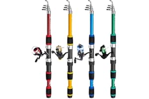 YUANPGKY Kit complet canne à pêche et moulinet avec accessoires, parfait pour votre prochain voyage de pêche