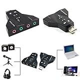 SeCro Virtual 7.1 Channel USB Sound Card Adapter with 2 Stereo Output Jack & Double Microphone Input Jack with Volume Controller - Compatible With Windows XP/ME/Vista/2000/Windows 7/Windows 8/ Windows 10/Server 2003/Linux/Mac-OS- Plug and Play - Turn your Front USB Port of Desktop into Audio Input and Mic RS.199 (82.00% Off) - Amazon