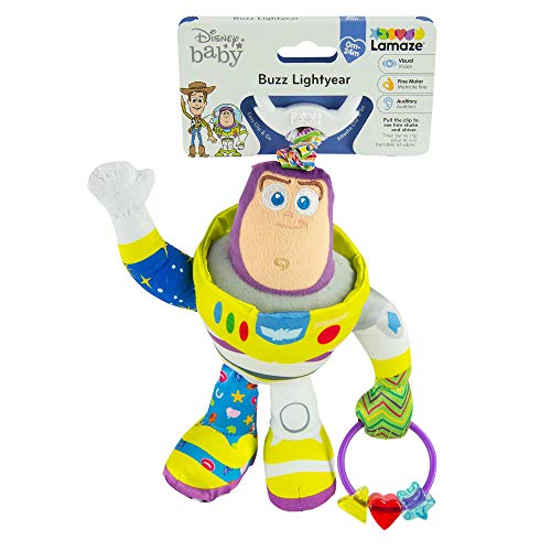 LAMAZE TOY STORY - Buzz l'Éclair, Peluche Bébé à Clip pour Berceau ou Poussette L27259, TOMY officiel, Jouet d'Éveil Bébé, Peluche Sensorielle Multicolore Convient dès la Naissance – Image 6