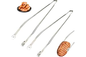 FUXNGZI Pince à saucisse BBQ, 2024 New Pince Barbecue Longue, Pinces à Retourner Les Saucisses Pour Barbecue, Pince Cuisine Inox, Pince A Barbecue A Roulette, Pince à Grillade, Pince Alimentaire (2PCS, 50cm)