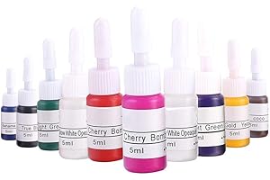 PONGNAS Juegos de tintas para tatuajes, 10 clolors Tinta pigmentada para la pintura corporal Microblading Ceja de maquillaje permanente (5 ml/botella)