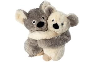Habibi Plush Premium – 1961 Hugys Koala Papa (gris) + niño (crema) con cojín de grano extraíble – Cojín térmico para calentar en microondas o horno