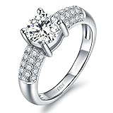 Or Blanc Bagues Femmes Argent 925 Swarovski Zirconium Diamant Fiancailles Taille 50 - 66 Optional