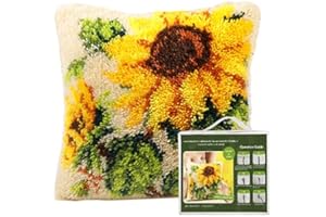 ROCKY&CHAO Kits de loquet à crochet 3D avec broderie au point de croix pour canapé et enfants et adultes, Tournesol 276