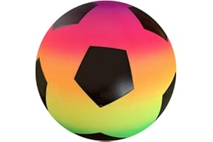 FCHMY Lseqow Kinder Spielball, Rainbow Soccer PVC Spielplatz Ball, Bouncy Kick Ball für Backyard Park und Beach Outdoor Fun, Sports Ball Spielzeug, 9 Zoll