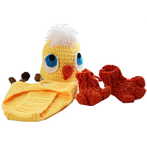 Duck Baby Boy Girl Photography Outfit Photo Prop Cap Set Knitting Wool CaF8