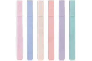 Aen Art Highlighters, Mild Assorted Colours Highlighters Pens, Aesthetic Cute Pastel Highlighter With Chisel Tip, No Bleed Dry Fast Easy to Hold, for Bible, Notes, School Supplies, 6 Pack