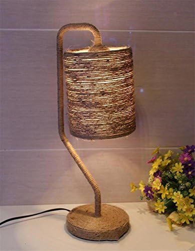 LUCKY LIHGT Lampe De Table Pays AméRicain Lampe RéTro Bureau Chanvre Lampe De Table Lampe De DéCoration De Chambre à Coucher CréAtive [éNergie A ++]