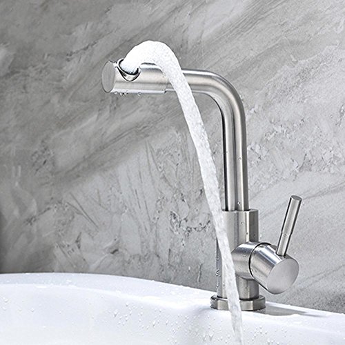 Preisvergleich Produktbild Haixng Edelstahl Waschbecken Wasserhahn Bad Kabinett Gesicht Becken heißen und Kalten Wasserhahn 360°-Drehung