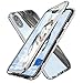 Produktbild Dyluck iPhone XR Hülle, iPhone XR Magnetische Hülle, Magnetic Metallrahmen Ultra Dünn Handyhülle Transparent Tempered Glass Vor + Backcover Rückseite 360 °Ganzer Körperschutz Bumper, Silber
