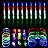 40 LED Mitgebsel Fingerlicht : Super hell mit 4 Farben, blau, grün, weiß und rot. Fingerlichter sind mit einem elastischen Band, dass die Größen der Finger Lichter für Erwachsene und Kinder anpassen können.