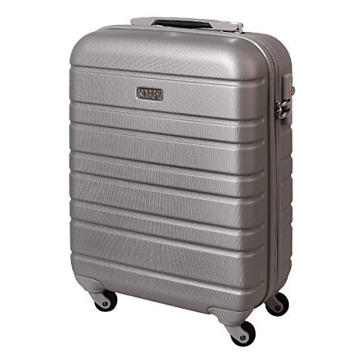 Preisvergleich Produktbild Karry Handgepäck Bordgepäck Hartschalen Koffer für Kurzreisen Urlaub Reisen Businesskoffer Trolley Case TSA Schloss 30 Liter Silber 815