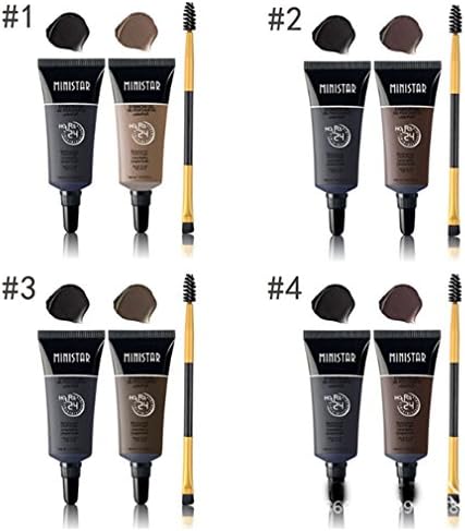 VWH 3pcs/set Dye Eyebrow Kit Liquid Long Lasting Eyelash Tint Dye With Brush (4# black +deep brown)