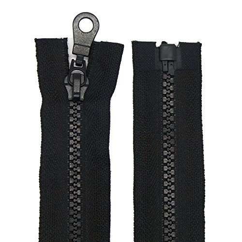 Reißverschluss Kunststoff 5mm grob teilbar Schwarz 30 cm