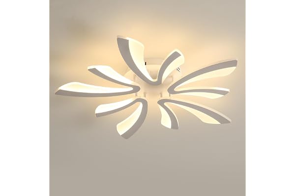 Comely Modern LED-taklampa, 50W, 5625LM, varmt ljus, 3000K, akryllampa för vardagsrum, sovrum, 72cm
