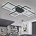 Produktbild Wohnzimmerlampe LED Deckenleuchte Dimmbar Deckenlampe mit Fernbedienung, 80W Schlafzimmerlampe Modern Decke Aluminium Pendelleuchte Design Lampen Esszimmerlampe Bürolampe Küchelampe (Schwarz, 90×50CM)