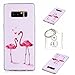 Produktbild Hülle Galaxy Note8 (6,3 Zoll) Hülle,TPU Case Schutzhülle Silikon Case,Niedliche Cartoon Malerei Durchsichtige TPU Bumper Handy Tasche Case Cover Etui für Galaxy Note8 + Schlüsselanhänger (O) (1)