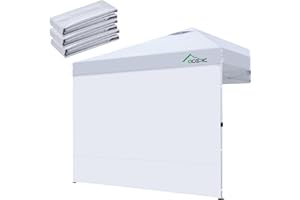 Acepic 3 Piezas de Pared Laterales de Repuesto para Cenador de 3 x 3 m, Tela Oxford 210D Impermeable, Paredes Laterales para Jardín, Exteriores, Fiestas, Blanco (Cortina de Dosel no Incluida)