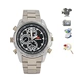 8GB versteckter Colour Spy Pinhole UHR - Drive Camcorder USB DVR Cam CCTV-Kamera & Sound Voice Recording in Steel Strap !htsicht