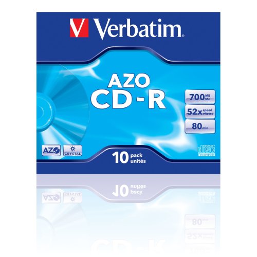 Verbatim CD-R SuperAZO Crystal Surface 700MB 52x CD-Rohlinge im Jewel Case 10er Pack - 3
