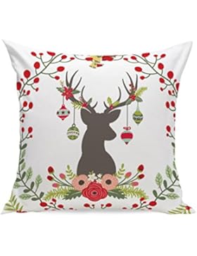kissenbezug Kolylong® 45cm x 45cm Weihnachten Hirsch drucken Kissenbezug für Dekoration Sofa Bett Heimtextilien...