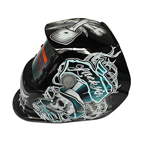 Preisvergleich Produktbild SSXY Solar Schweißhelm Automatische Dimmen Maske Photoelektrische Schweißmaske Schutzausrüstung - Black Pirate