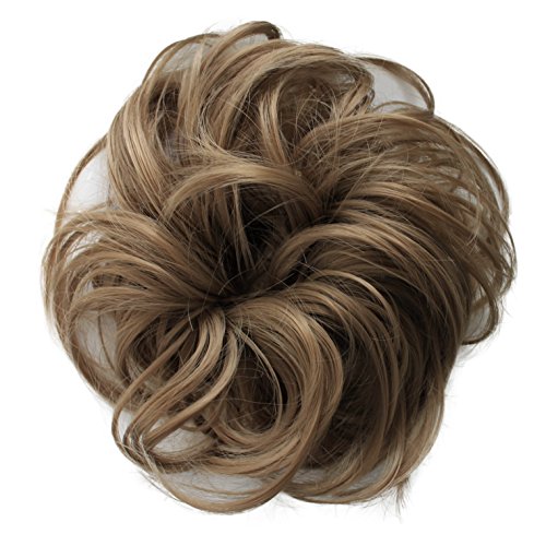 PRETTYSHOP Scrunchy Scrunchie Bun Up Do Hair Piece Hair Ribbon Ponytail Extensions Wavy Messy Darkblond # 16 G9B