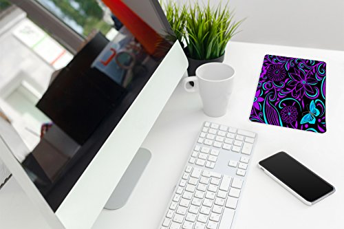 Silent Monsters Gaming und Office Mauspad 24 x 20 cm, Mousepad Design purple flowers - 4
