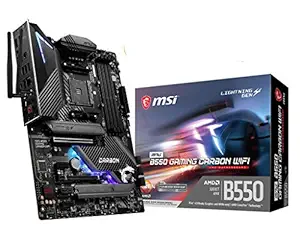 MSI MPG B550 Gaming Carbon WiFi AM4 DDR4 M.2 USB3.2 Wi-Fi 6 ATX Motherboard AMD Ryzen 5000 Series Desktop Processors
