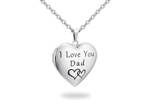 PHOCKSIN Heart Locket Necklace for Girls Silver Lockets for Women as Birthday Presents with Engraved Text Photo Locket that Holds Pictures