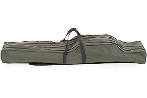Doorslay Bolsa de caña de pescar, Bolsa portátil de transporte para caña de pescar Allround Caña de pescar con compartimentos interiores | Rod Bag | Bolsa de transporte de pesca, Tres capas, 130 cm,