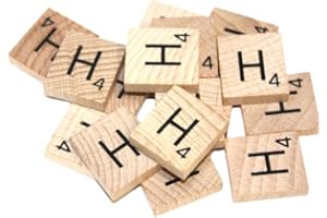 WOA WORDS OF ART Wooden Scrabble Tiles Arts Craft Create Personalised Gifts (Letter H, 25 Pack)
