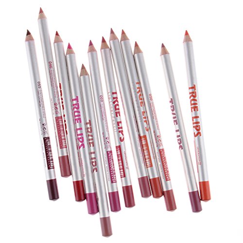 12 Colors/Set Multifunktions Eyeliner & Lipliner & Pencil Set Wasserdicht Lip Liner Set Lidschatten Stift Lidstrich Schönheit Makeup Set Molie - 5