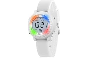HMJIA Reloj Digital para Niño Niña de 3 a 12 años Reloj Infantil Impermeable 3ATM con Alarma Fecha Cronómetro LED