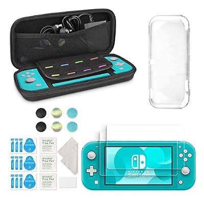 innoAura Le kit d'accessoires innoAura pour Nintendo Switch Lite comprend un étui de transport portable avec 8 cartouches de jeu, étui TPU transparent, 2 protecteurs d'écran HD pour accessoires Switch Lite