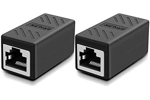 SAIBANGZI Lot de 2 Coupleur RJ45 Ethernet Connecteur Réseau Adaptateur Femelle à Femelle Blindé 8P8C pour rallonge de câble Ethernet Cat6/Cat5e femelle (Le noir)