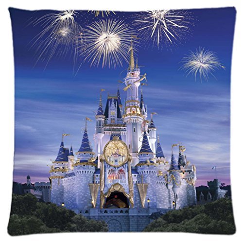 Disney castle ~ Durable Unique Throw Square Pillow Case 18X18 inches Fashionable Diy Custom Personalized Pillowcase Design by Engood