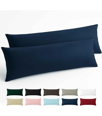 Livessa - Set di 2 Federe Cuscino da 40 x 80 cm, in Jersey di 100% Cotone, con Cerniera a Scomparsa sul Lato Lungo, Ultra Morbide e Traspiranti