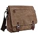 Produktbild Super Modern Vintage-Canvas-Schultertasche, leger, College-Bag, Laptop-Tasche (für 14 Zoll / 35,6 cm), Schultasche aus Segeltuch/Canvas, Aktentasche, Umhängetasche Medium coffee