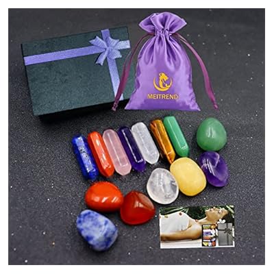 Healing Crystals Kit Chakra Energy Raw Gemstones 7pc Chakra Stone And 7pc Wand Tumbled Stones Crystal Set With Gift Box Gemstones Healing Crystals Sets For Meditation Anxiety Relief Yoga
