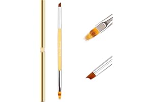 Pinceles Ombre/French para Uñas de Gel con Tapa y Pincel Ombre Decoracion Nail Art Fino Acrilicas Semipermanente Profesional, LEA-SHALL 2 Cabezas Pincel Ombre/Francesa Doble Punta Set