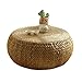 Produktbild Kleiner Tisch Couchtisch Stroh Kleiner Tee Tisch Kleiner Balkontisch Einfacher Bambus und Rattan Tisch Tatami Plattform Niedriger Tisch Puca Round Computer Tisch ( Color : KHAKI , Size : 60*60*25CM )