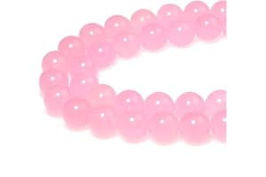 MJDCB Cuentas Redondas de Piedra Jade Rosa 8mm Piedras Preciosas Redondas Sueltas para La Fabricación de Pulsera collar y joyas