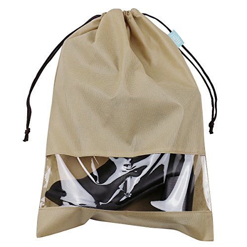 Schuh-Aufbewahrungsbeutel mit Tunnelzug, transparentem Fenster, Reise-Schuhbeutel, 5er Pack, - 4