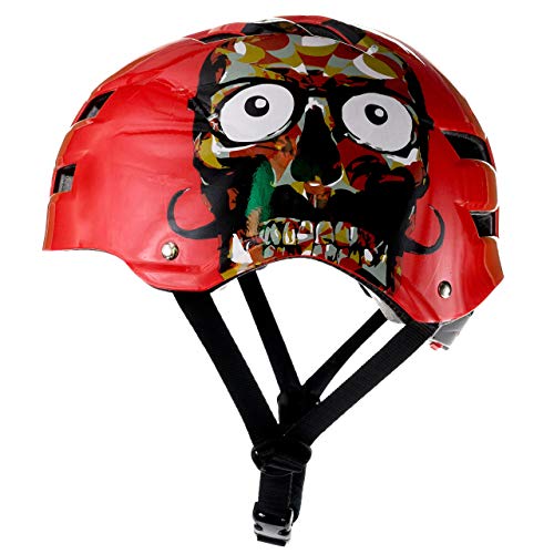 Skullcap® Casco BMX - Casco Skate - Casco Bici, Talla: L (58 - 61 cm), Design: White Line