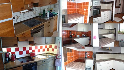 FoLIESEN Fliesenaufkleber FoLIESEN für Küche u. Bad – 15×15 cm – weiss glänzend – 80 Stück - 3